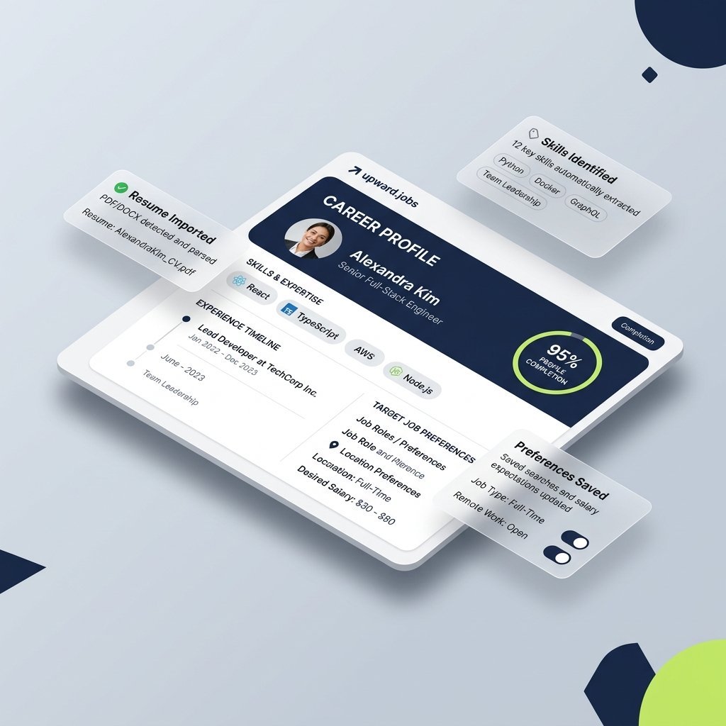 Upward.jobs Career Profile Dashboard Interface